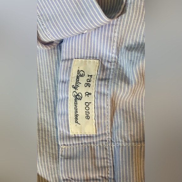 Rag N Bone NY Short Sleeve Striped Pearson Button Down Boxy Cotton Camp Shirt - Picture 9 of 9